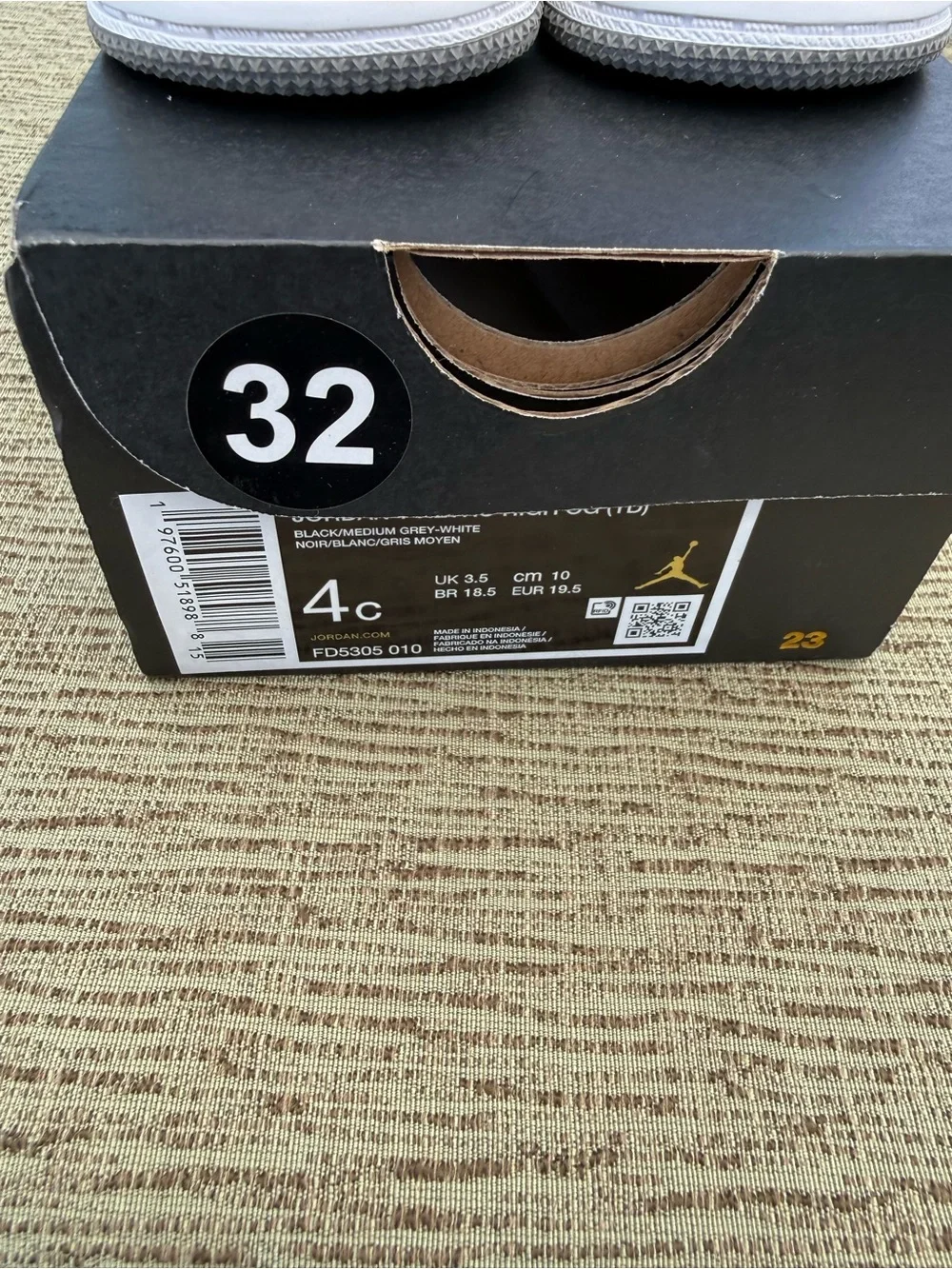 Nike Kids Black and Gray High-Top Sneakers with White Sole